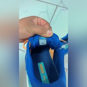 Hoka Vibrant Blue and Orange Sneakers